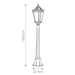 Cotswold Lane 2 Light Medium Pillar - Black - Comet Lighting