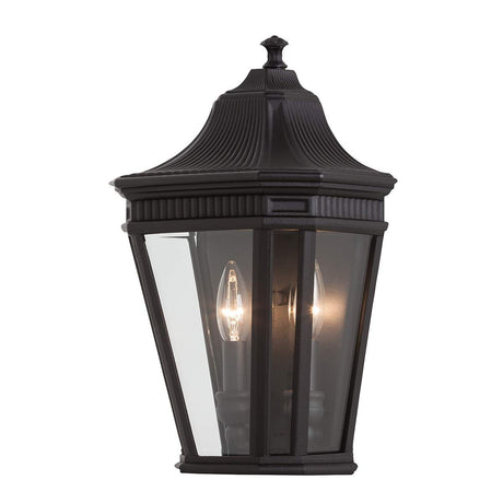 Cotswold Lane 2 Light Half Wall Lantern - Black - Comet Lighting