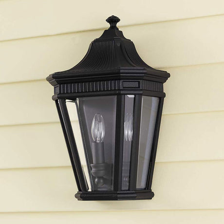 Cotswold Lane 2 Light Half Wall Lantern - Black - Comet Lighting