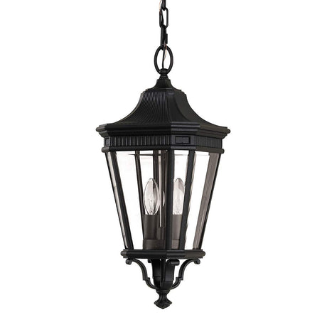 Cotswold Lane 2 Light Medium Chain Lantern - Black - Comet Lighting
