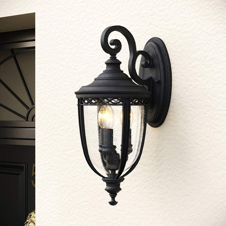 English Bridle 3 Light Large Wall Lantern - Black - Comet Lighting