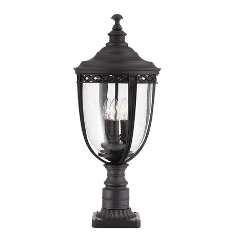 English Bridle 3 Light Large Pedestal - Black - Comet Lighting