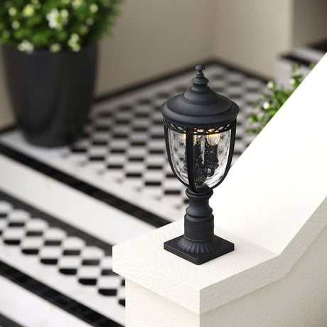 English Bridle 3 Light Medium Pedestal - Black - Comet Lighting