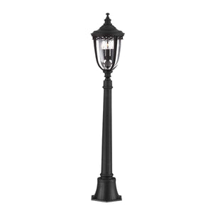 English Bridle 3 Light Medium Pillar - Lantern Black - Comet Lighting