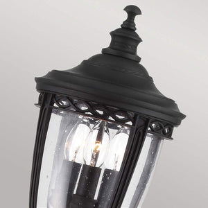 English Bridle 3 Light Medium Pillar - Lantern Black - Comet Lighting