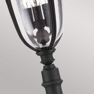 English Bridle 3 Light Medium Pillar - Lantern Black - Comet Lighting