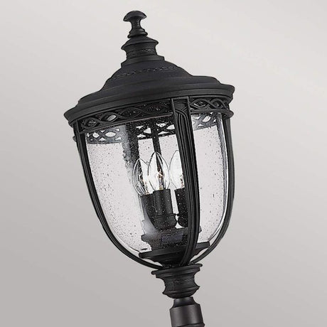 English Bridle 3 Light Large Lamp Post - Black