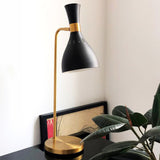 Joan 1 Light Table Lamp - Midnight Black & Burnished Brass