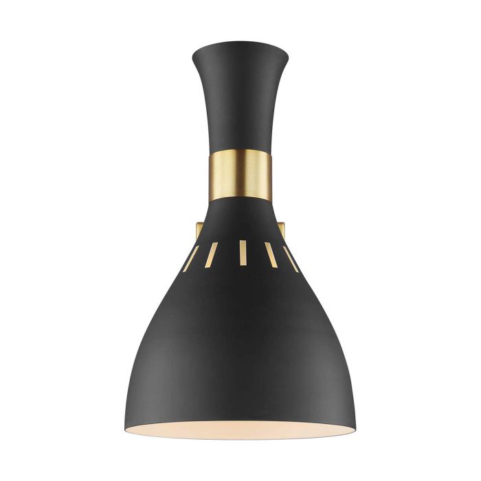 Joan 1 Light Wall Light - Midnight Black & Burnished Brass - Comet Lighting