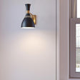 Joan 1 Light Wall Light - Midnight Black & Burnished Brass - Comet Lighting