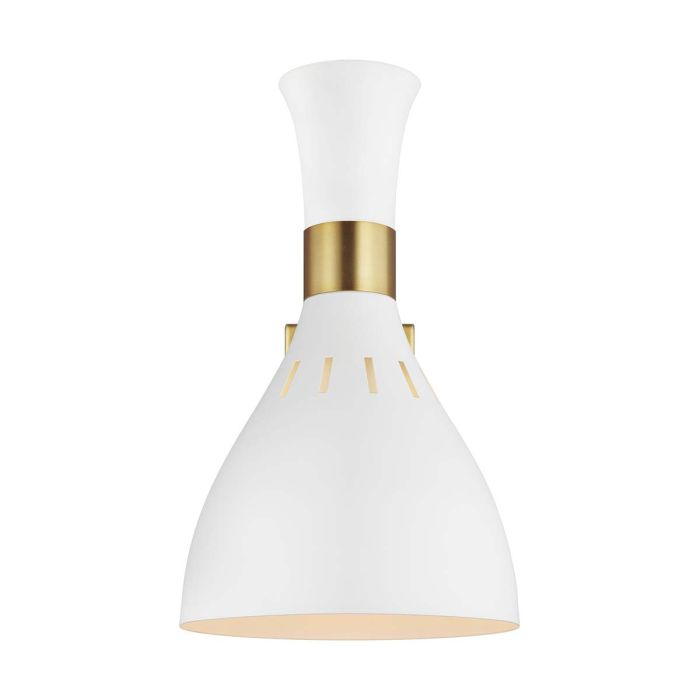 Joan 1 Light Wall Light - Matte White & Burnished Brass - Comet Lighting