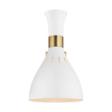 Joan 1 Light Wall Light - Matte White & Burnished Brass - Comet Lighting