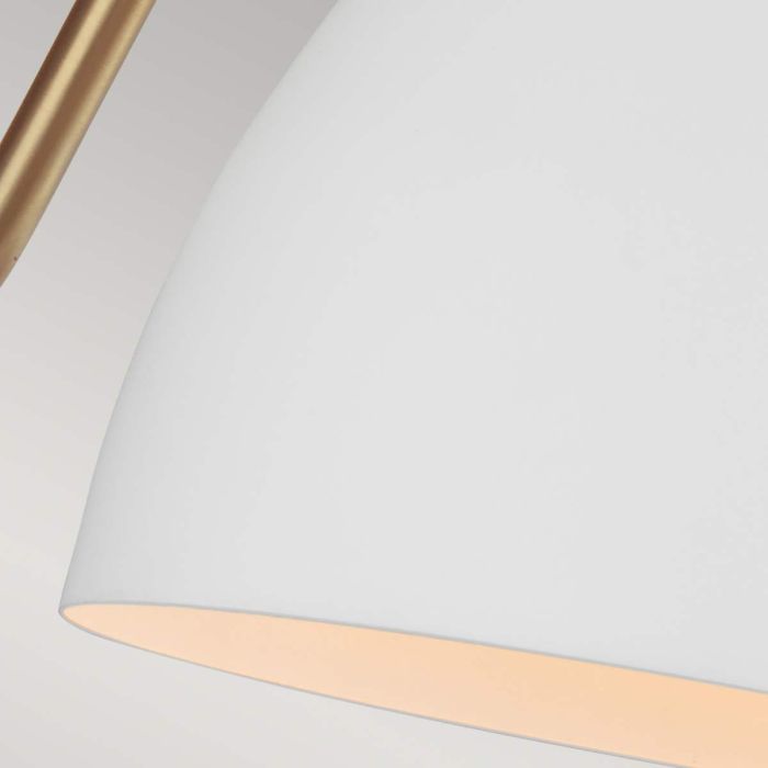 Joan 1 Light Wall Light - Matte White & Burnished Brass - Comet Lighting