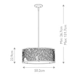Joplin 3 Light Large Pendant - Comet Lighting