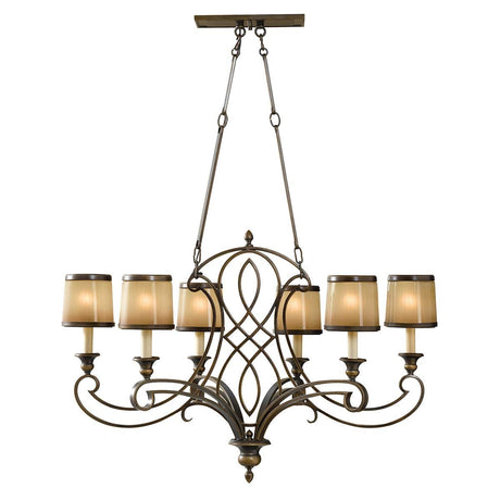 Feiss Justine 6Lt Chandelier - Comet Lighting
