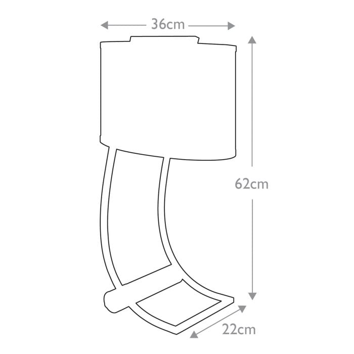 Lex 1 Light Table Lamp - Brushed Steel