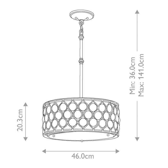 Lucia 3 Light Pendant Chandelier