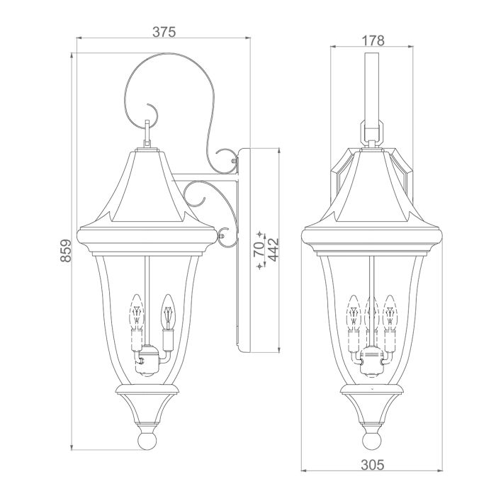 Oakmont 3 Light Large Wall Lantern