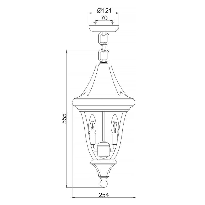 Oakmont 3 Light Medium Chain Lantern