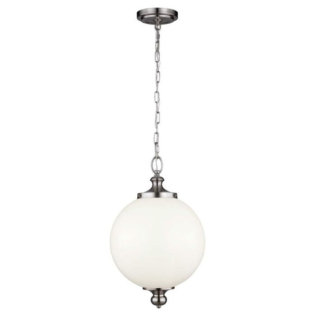 Parkman 1 Light Large Pendant - Brushed Steel - Comet Lighting
