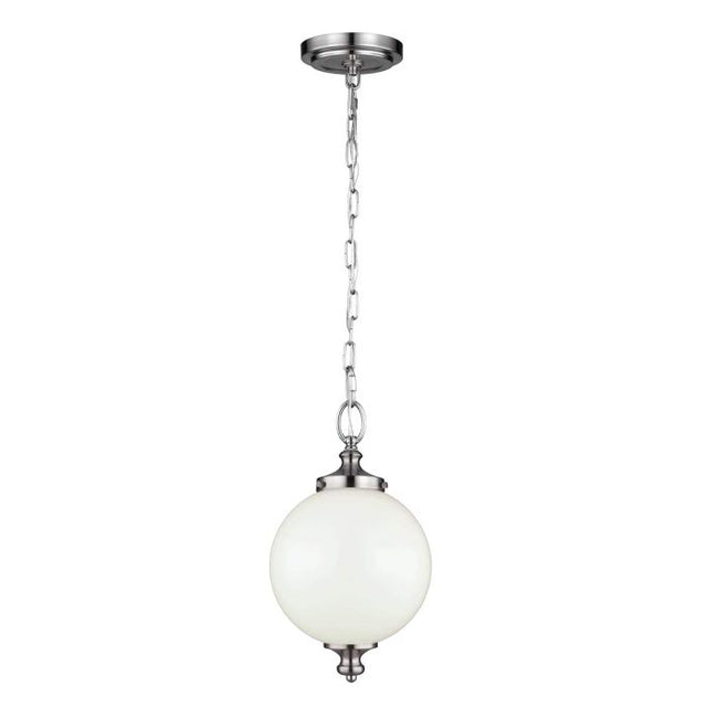 Parkman 1 Light Small Pendant - Brushed Steel - Comet Lighting