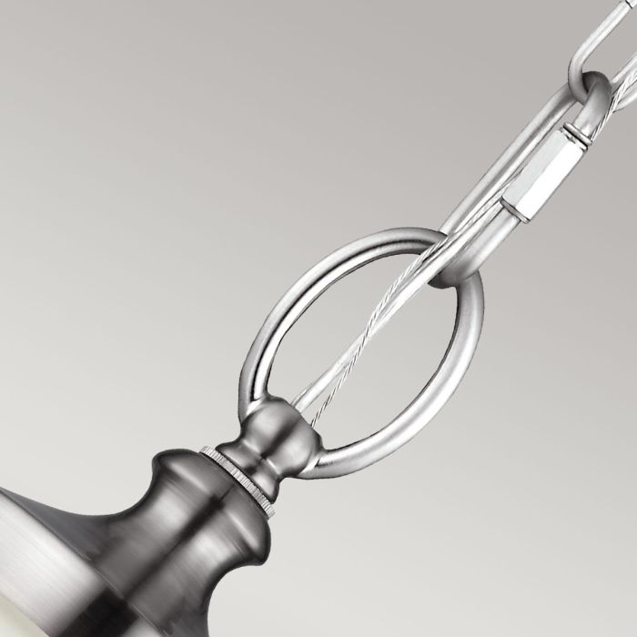 Parkman 1 Light Small Pendant - Brushed Steel - Comet Lighting