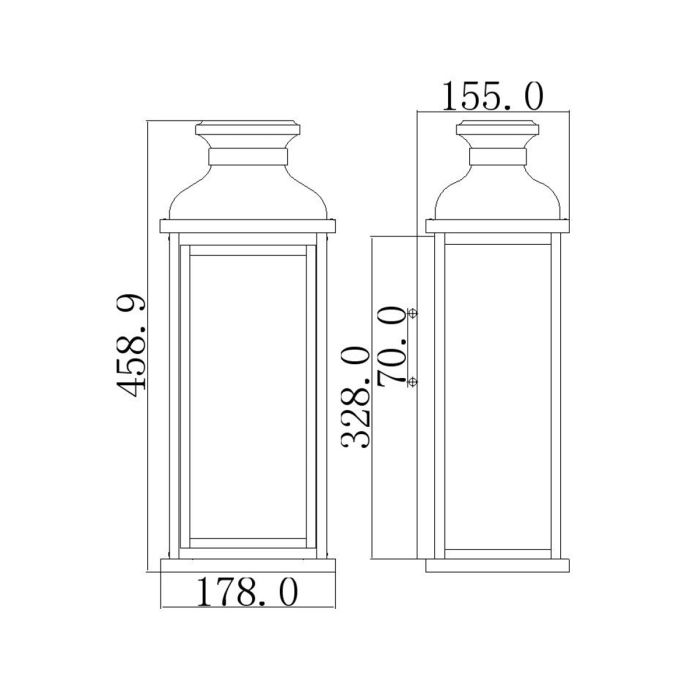 Pediment 2 Light Medium Wall Lantern