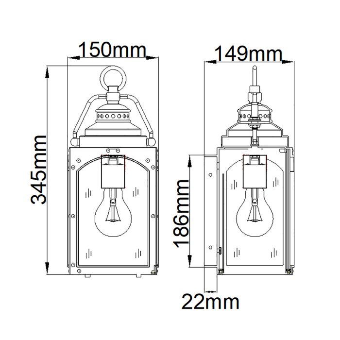 Randhurst 1 Light Small Wall Lantern