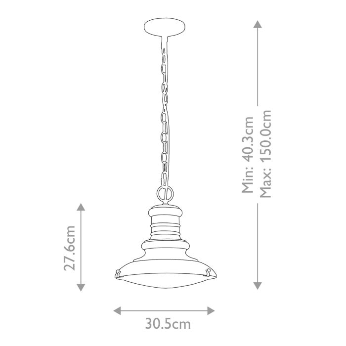 Redding Station 1 Light Medium Chain Lantern - Restoration Bronze