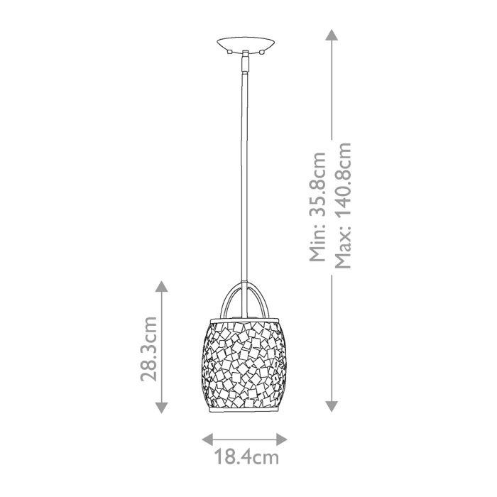 Zara 1 Light Mini Pendant - Comet Lighting