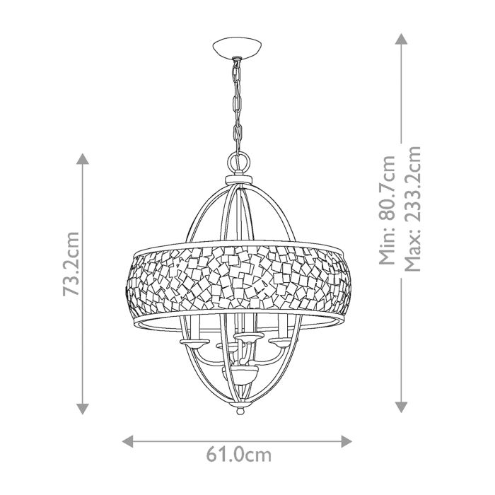 Zara 4 Light Large Chandelier