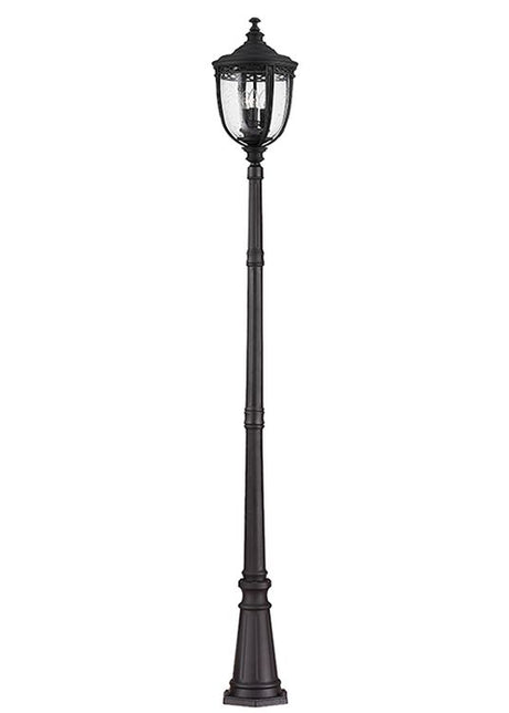 English Bridle Outdoor 3-LIght Large Lamp Post Black