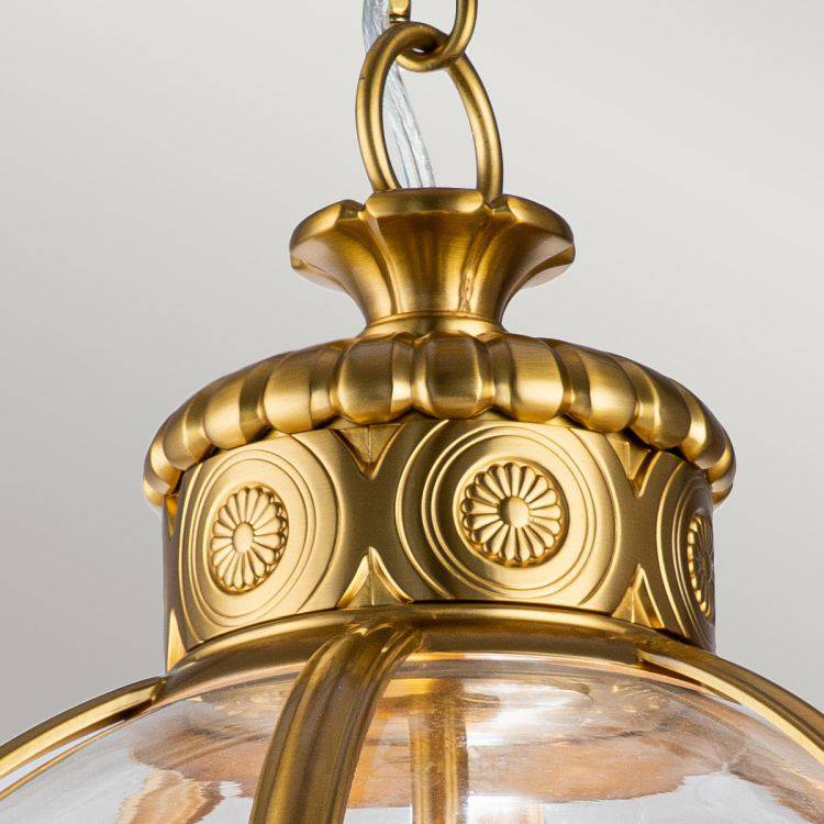 Adams 3 Light Pendant Chandelier - Brushed Brass Burnished Brass - Comet Lighting