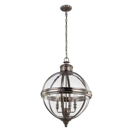 Adams 4-Light Pendant Ceiling Light Chandelier Nickel - Comet Lighting