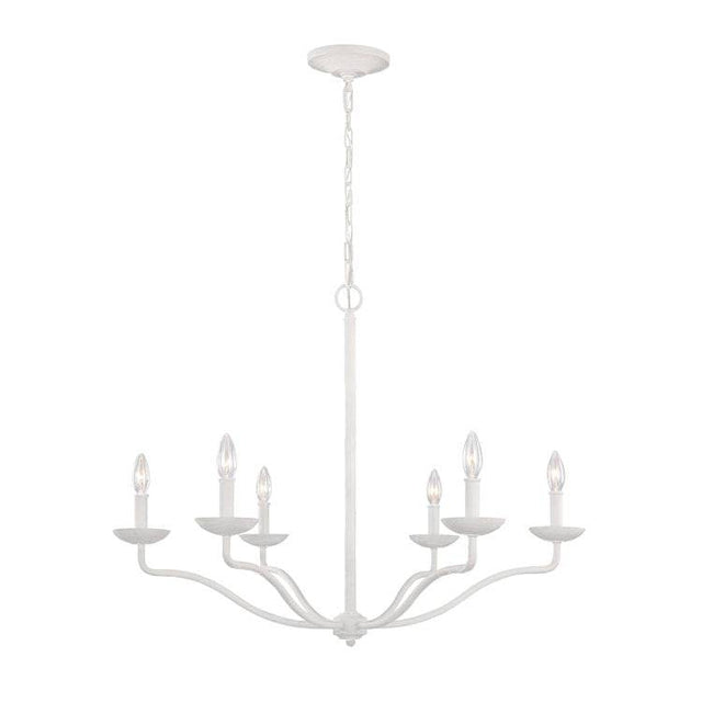 Annie 6 Light Chandelier Plaster White - Comet Lighting