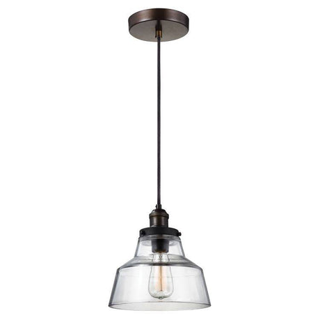 Baskin 1-Light Pendant Ceiling Light A- Aged Brass/Dark Weathered Zinc - Comet Lighting