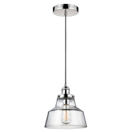 Baskin 1-Light Pendant Ceiling Light A- Polished Nickel - Comet Lighting