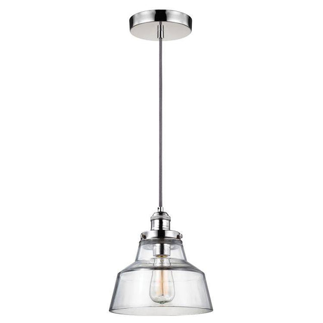 Baskin 1-Light Pendant Ceiling Light A- Polished Nickel - Comet Lighting