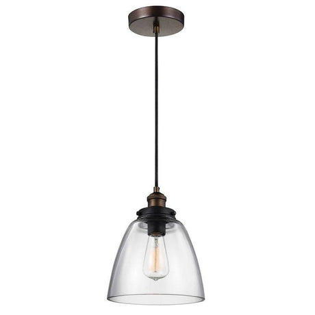 Baskin 1-Light Pendant Ceiling Light B- Aged Brass/Dark Weathered Zinc - Comet Lighting