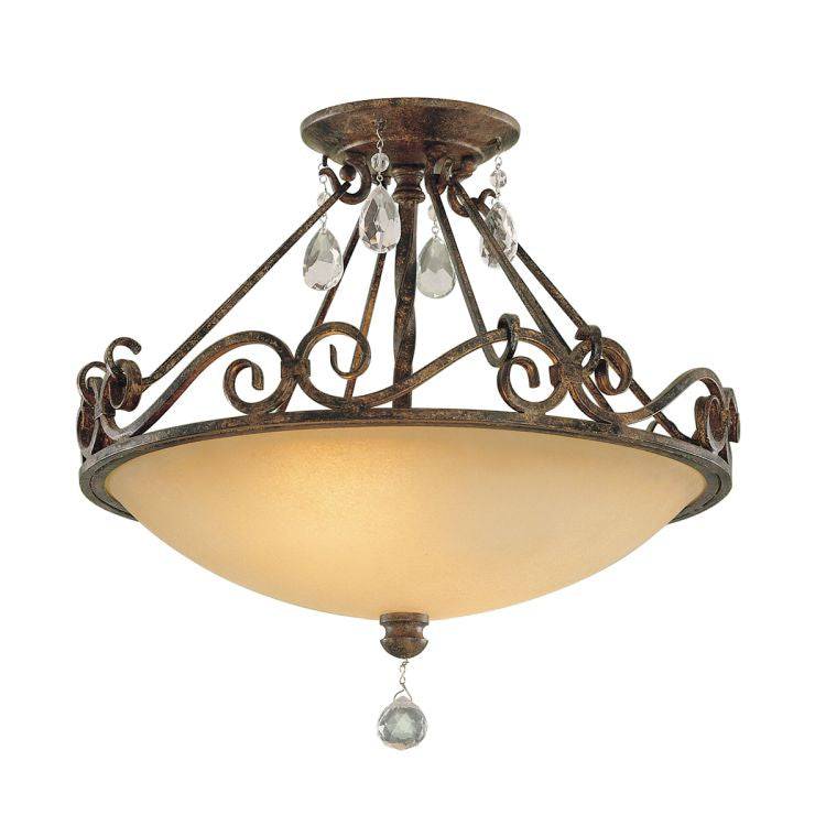 Chateau 2 Light Semi-Flush Light Mocha Bronze - Comet Lighting