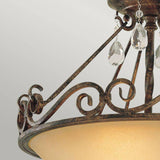 Chateau 2 Light Semi-Flush Light Mocha Bronze - Comet Lighting