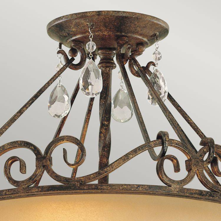 Chateau 2 Light Semi-Flush Light Mocha Bronze - Comet Lighting