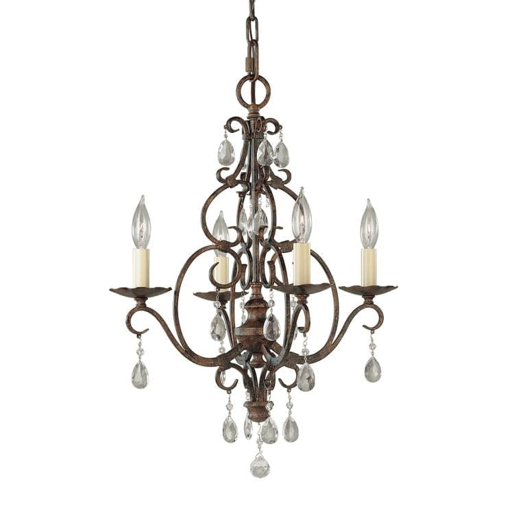 Chateau 4 Light Chandelier Mocha Bronze - Comet Lighting