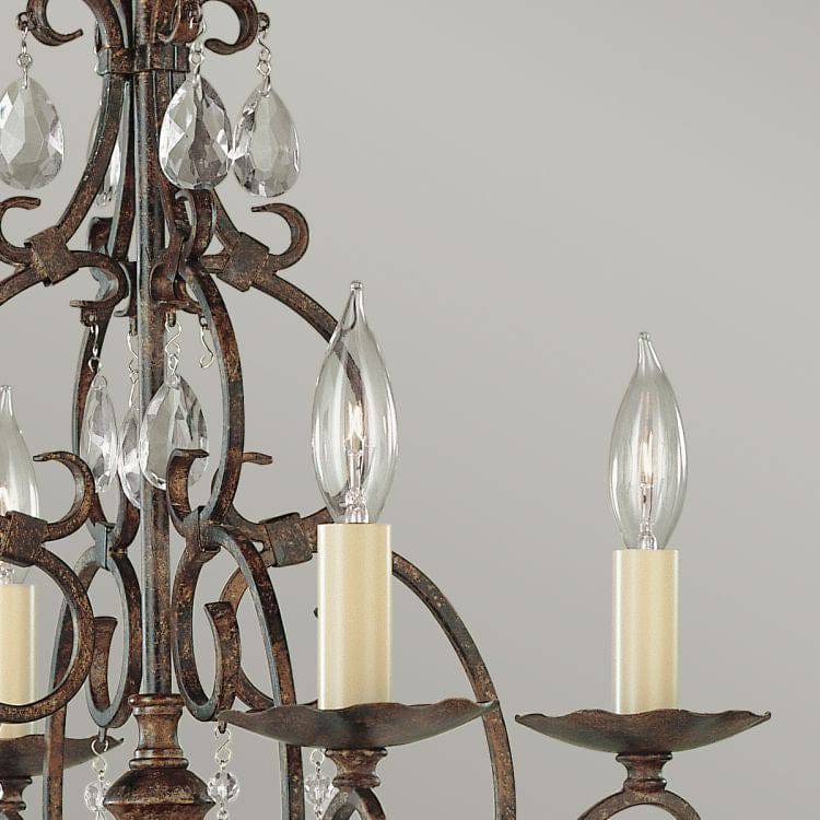 Chateau 4 Light Chandelier Mocha Bronze - Comet Lighting