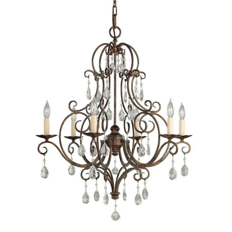 Chateau 6 Light Chandelier Mocha Bronze - Comet Lighting