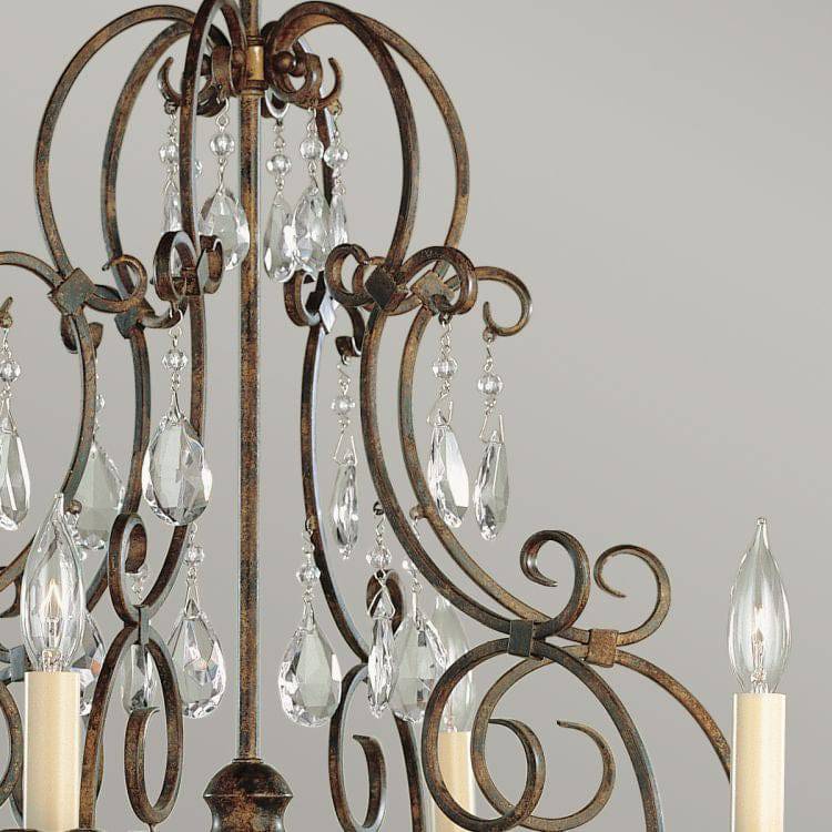 Chateau 6 Light Chandelier Mocha Bronze - Comet Lighting