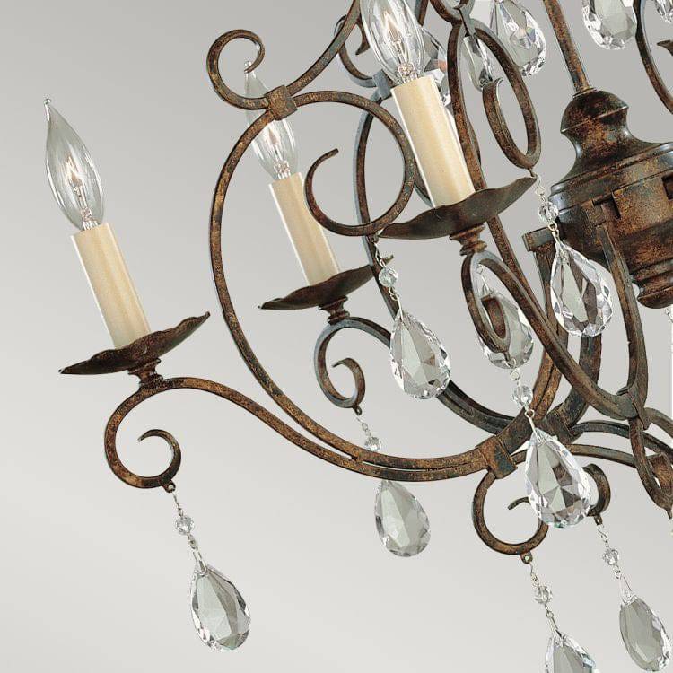 Chateau 6 Light Chandelier Mocha Bronze - Comet Lighting