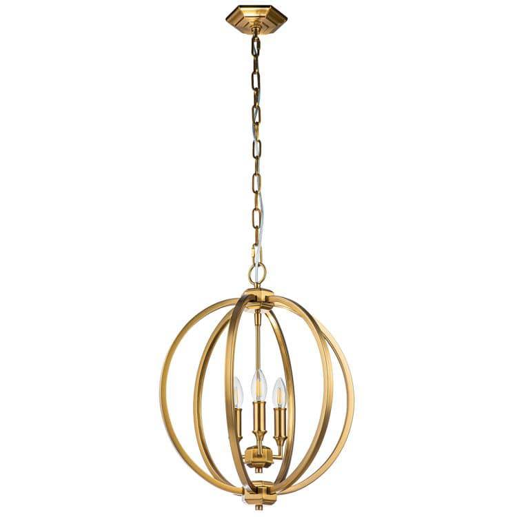 Corinne 3 Light Medium Pendant Burnished Brass - Comet Lighting