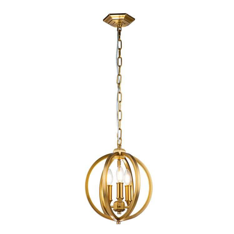 Corinne 3 Light Small Pendant Burnished Brass - Comet Lighting