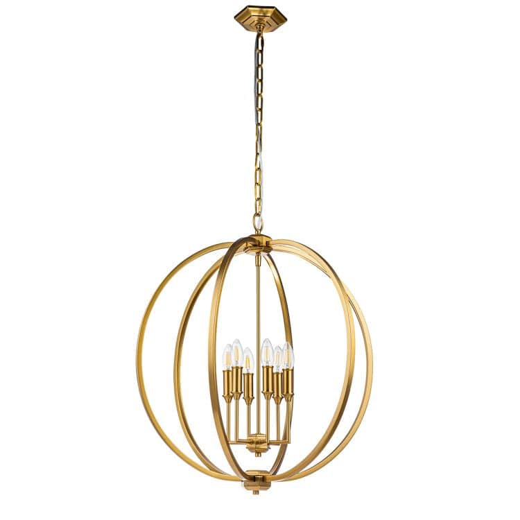 Corinne 6 Light Pendant Burnished Brass - Comet Lighting